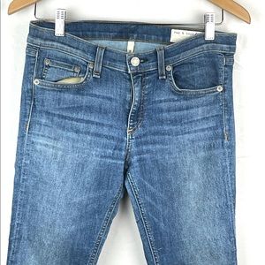 Rag & Bone Capri Lily Dale Knee Rip High Waist